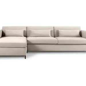 CXL by Christian Lacroix - 5-Sitzer ausklappbares Ecksofa links "Yanis" Sitzer aus Samt beige - 280x170x80cm Garantierte Lieferung