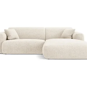 Cosmopolitan Design - 4-Sitzer Ecksofa rechts "Nolio" aus Chenille-Stoff leichtes beige - 235x170x72cm Preis Gesenkt