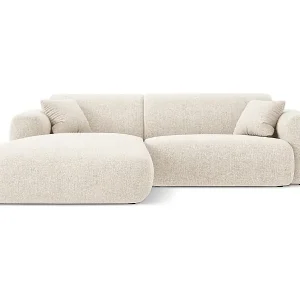 Sale Cosmopolitan Design - 4-Sitzer Ecksofa links "Nolio" aus Chenille-Stoff leichtes beige - 235x170x72cm