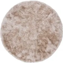 Ausverkauf Runder Shiva Shaggy-Teppich Venture Design - Ø 200 cm - Champagner