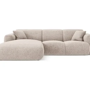 Beliebt Cosmopolitan Design - 4-Sitzer Ecksofa links "Nolio" aus Chenille-Stoff beige - 260x170x72cm