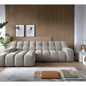 Jetzt Bestellen Ecksofa CAMPILE DomoHome, elektrisch verstellbarer Sitz, verstellbare Kopfstützen, linke Ecke, 288x119x85 cm, CHINA GRAU