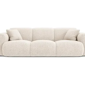 Cosmopolitan Design - 3-Sitzer Sofa "Nolio" aus Chenille-Stoff leichtes beige - 235x95x72cm Neue Kollektion