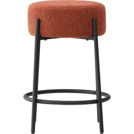 Direktkauf Barhocker Tucson Venture Design - Bouclé-Stoff - ⌀50cm - Rot
