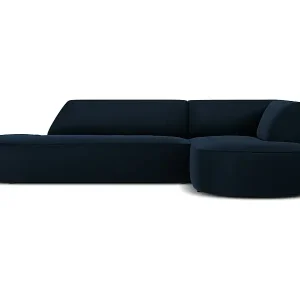 Top-Preis CXL by Christian Lacroix - 4-Sitzer Ecksofa rechts "Charles" Sitzer aus Samt dunkelblau - 273x180x69cm
