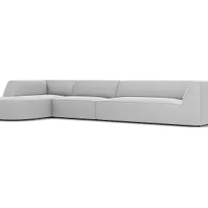 Online Kaufen CXL by Christian Lacroix - 5-Sitzer Ecksofa links "Charles" Sitzer aus Samt hellgrau - 366x180x69cm