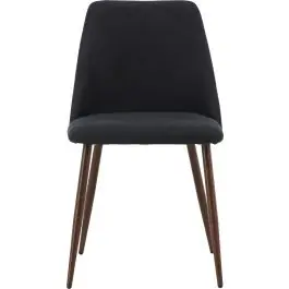 Schneller Versand Esszimmerstuhl Night Venture Design - Stahl, Leinen, 56x83x48 cm - Schwarz