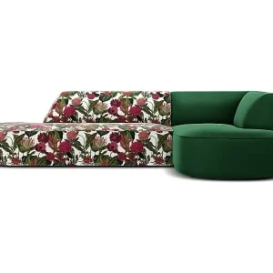 CXL by Christian Lacroix - 4-Sitzer Ecksofa rechts "Charles" Sitzer aus Samt rosengarten-motiv - 273x180x69cm Knallerangebot