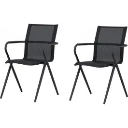 Esszimmerstuhl Alina Venture Design - Textilene Schwarz - 63x86x58 cm Kracherpreis