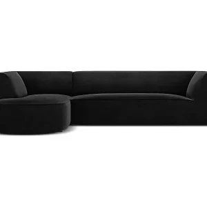 CXL by Christian Lacroix - 4-Sitzer Ecksofa links "Charles" Sitzer aus Samt schwarz - 273x180x69cm Neu