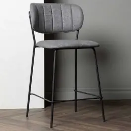 Barhocker Bell Venture Design – Stahl/Grauer Polyester – 49x95x45 cm Markenware