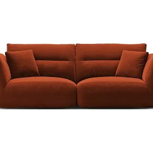 Schnäppchen CXL by Christian Lacroix - 3-Sitzer modulares Sofa "Maurie" aus Samt auburn - 224x107x90cm