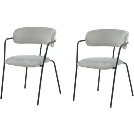 Markenware Esszimmerstuhl Arrow Venture Design – Grau Samt – 61x79x58 cm – Schwarz