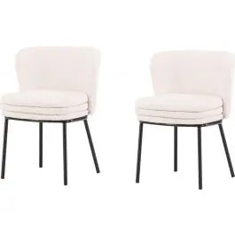 Esszimmerstuhl Agnes Venture Design - Bouclé Weiß/Schwarz - 57x77x47 cm Solange Der Vorrat Reicht