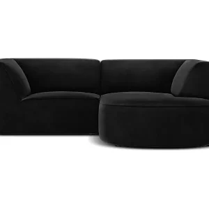 CXL by Christian Lacroix - 3-Sitzer Ecksofa rechts "Charles" Sitzer aus Samt schwarz - 186x180x69cm Sofort Bestellen