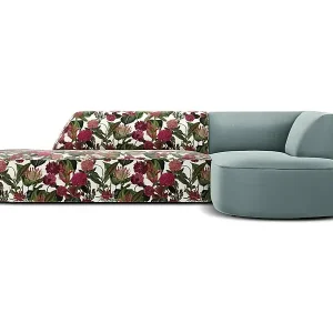 CXL by Christian Lacroix - 4-Sitzer Ecksofa rechts "Charles" Sitzer aus Samt rosengarten-motiv - 273x180x69cm Nur Für Kurze Zeit