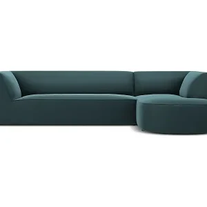 Neu CXL by Christian Lacroix - 4-Sitzer Ecksofa rechts "Charles" Sitzer aus Samt blau - 273x180x69cm