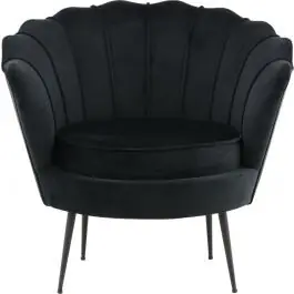 Angebot Einzelsessel Calais Venture Design - Polyester-Samt Schwarz - 77x76x83 cm