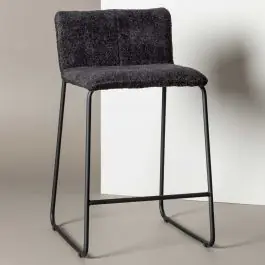 Finale Aktion Barhocker Bisbee Venture Design - Bouclé Schwarz - 50x85x41 cm