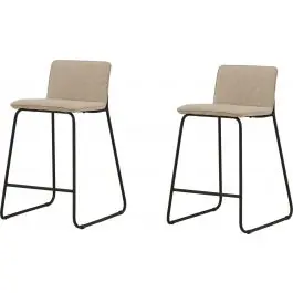 Barhocker Bisbee Venture Design Stahl Mikrofaser 50x41x85 cm Beige Schneller Versand