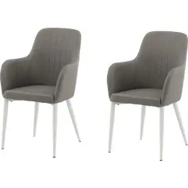 Kostenloser Versand Esszimmerstuhl Comfort Polargrau - Venture Design - Metall - 61x92x58 cm - Weiß