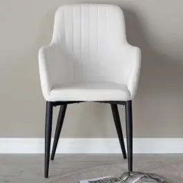 Esszimmerstuhl Comfort Venture Design - Polyester-Cord - 61x58x92 cm - Weiß/Schwarz Zertifiziert