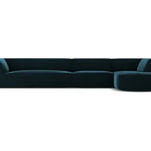 CXL by Christian Lacroix - 5-Sitzer Ecksofa rechts "Charles" Sitzer aus Samt petrol - 366x180x69cm Preiswert