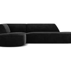 Günstig CXL by Christian Lacroix - 4-Sitzer Ecksofa links "Charles" Sitzer aus Samt schwarz - 273x180x69cm