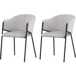 Kostenfreie Lieferung Esszimmerstuhl Evelina Venture Design - Stahl, Samt, 62x80x54 cm, Grau/Schwarz