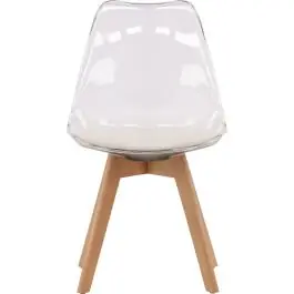 Aktuell Esszimmerstuhl Edvin Venture Design – Polypropylen & Naturholz – 50x85x49 cm – Weiß