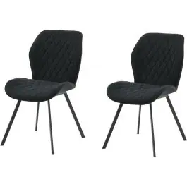 Esszimmerstuhl Gemma Venture Design - Schwarzer Polyester - 63x90x50 cm - Schwarz Neu Im Sortiment