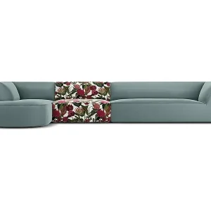 Abverkauf CXL by Christian Lacroix - 5-Sitzer Ecksofa links "Charles" Sitzer aus Samt rosengarten-motiv - 366x180x69cm