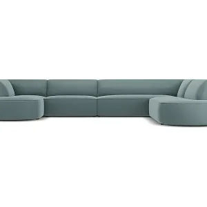 CXL by Christian Lacroix - 7-Sitzer Panoramasofa rechts "Charles" Sitzer aus Samt minze - 366x273x69cm Top-Seller