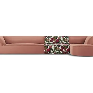 CXL by Christian Lacroix - 5-Sitzer Ecksofa rechts "Charles" Sitzer aus Samt rosengarten-motiv - 366x180x69cm Preisknaller
