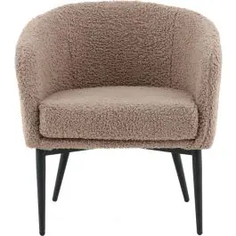 Einzelsofa Fluffy Venture Design - Teddy Polyester - 64x70x66 cm - Braun/Schwarz Gratis Versand
