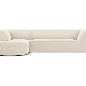 Kostenfreie Lieferung CXL by Christian Lacroix - 4-Sitzer Ecksofa links "Charles" Sitzer aus Samt beige - 273x180x69cm