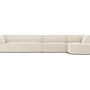 CXL by Christian Lacroix - 5-Sitzer Ecksofa rechts "Charles" Sitzer aus Samt beige - 366x180x69cm Finale Aktion