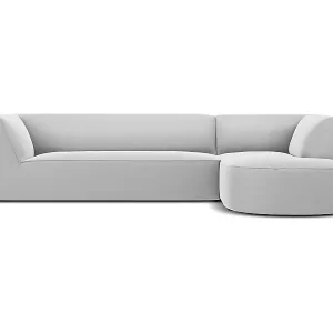 Jetzt Bestellen CXL by Christian Lacroix - 4-Sitzer Ecksofa rechts "Charles" Sitzer aus Samt hellgrau - 273x180x69cm