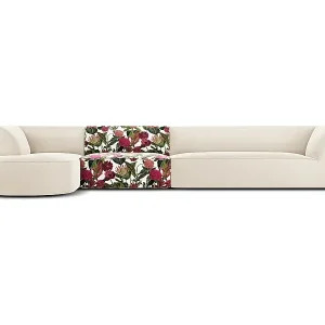 CXL by Christian Lacroix - 5-Sitzer Ecksofa links "Charles" Sitzer aus Samt rosengarten-motiv - 366x180x69cm Preiswert