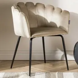 Kracherpreis Esszimmerstuhl Limhamn Venture Design - Polyester-Samt - 54x77x61 cm - Beige