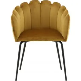 Esszimmerstuhl Limhamn Venture Design - Polyester-Samt Gelb - 54x77x61 cm Sonderangebot