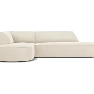 Versand Am Gleichen Tag CXL by Christian Lacroix - 4-Sitzer Ecksofa links "Charles" Sitzer aus Samt beige - 273x180x69cm