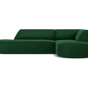 Günstig CXL by Christian Lacroix - 4-Sitzer Ecksofa rechts "Charles" Sitzer aus Samt grün - 273x180x69cm