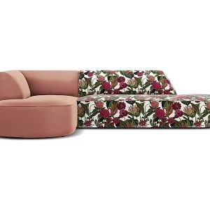 Sofort Bestellen CXL by Christian Lacroix - 4-Sitzer Ecksofa links "Charles" Sitzer aus Samt rosengarten-motiv - 273x180x69cm