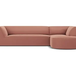 CXL by Christian Lacroix - 4-Sitzer Ecksofa rechts "Charles" Sitzer aus Samt rosa - 273x180x69cm Mega-Angebot