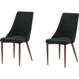 Sale Esszimmerstuhl Leone Venture Design - Walnussholz, Polyester - 63x91x47 cm - Schwarz