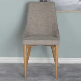 Bestseller Esszimmerstuhl Leone Venture Design - Polyester/Eiche - 63x91x47 cm - Hellgrau