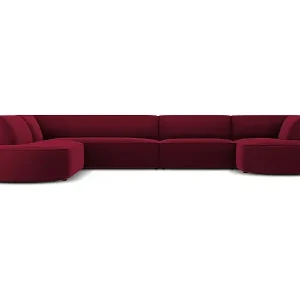 Neue Ware CXL by Christian Lacroix - 7-Sitzer Panoramasofa links "Charles" Sitzer aus Samt rot - 366x273x69cm