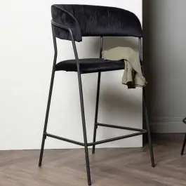 Jetzt Bestellen Barhocker Lui Venture Design - Samt Schwarz - 49x97x53 cm