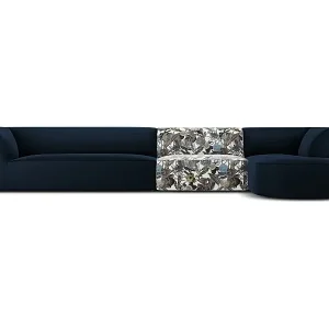 CXL by Christian Lacroix - 5-Sitzer Ecksofa rechts "Charles" Sitzer aus Samt blaues gartenmotiv - 366x180x69cm Bestpreis